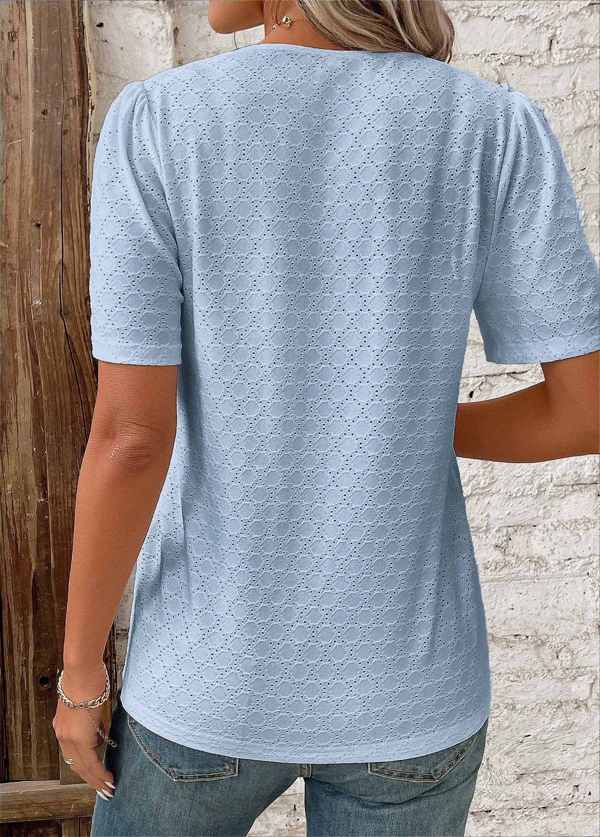 Elegant patchwork bluse med moderne design