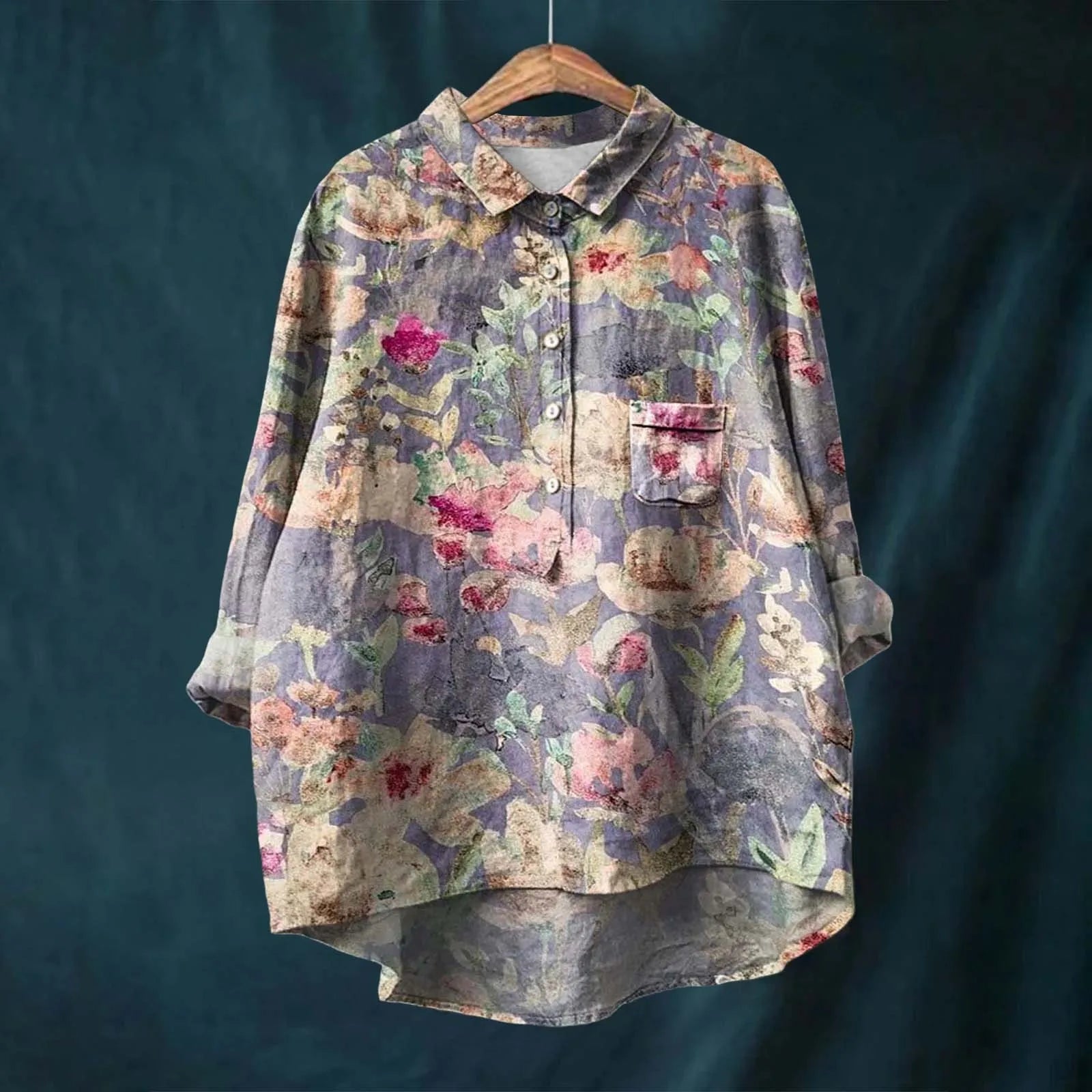 Stilfuld bluse med blomsterprint til damer