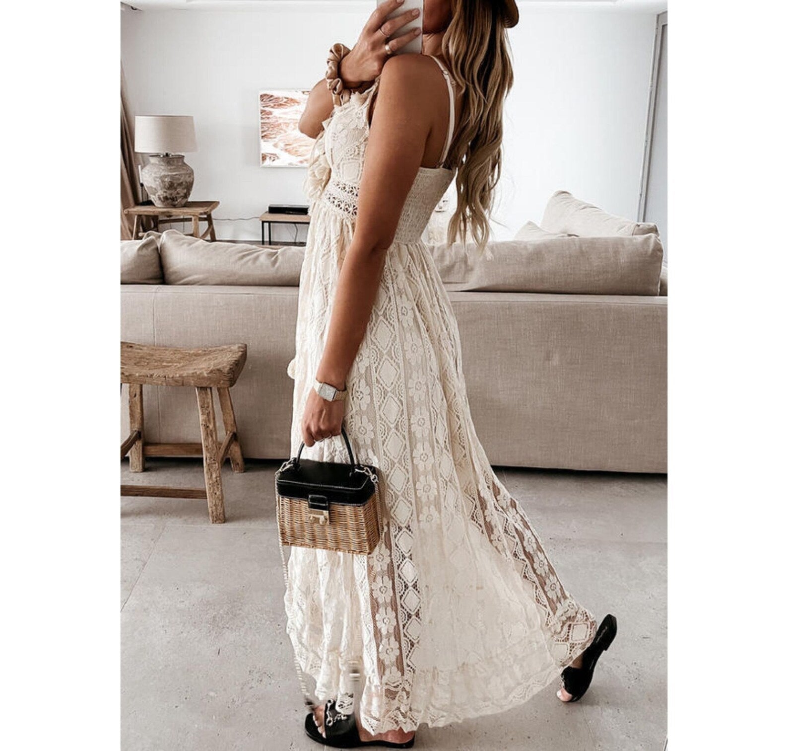 Beryl | Elegant Boho Maxi Kjole til Sommer