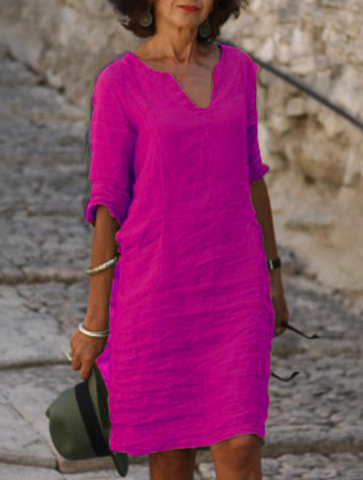 Anette | Elegant V-hals Kjole til Sommer