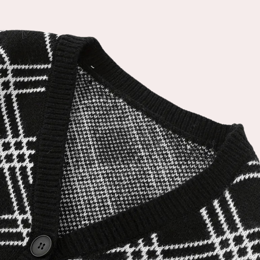 Christian | Elegant cardigan med ternet design til mænd