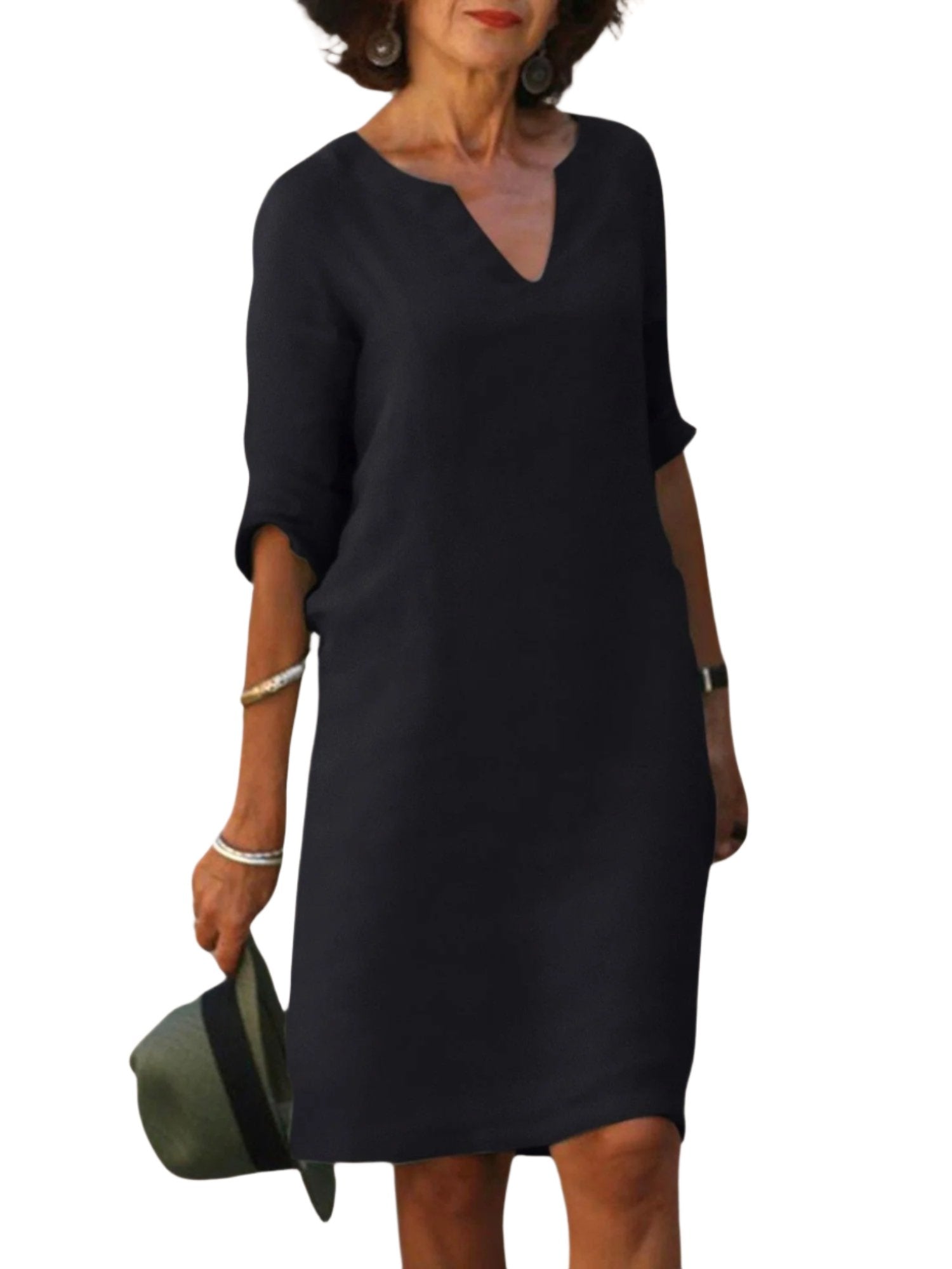 Anette | Elegant V-hals Kjole til Sommer