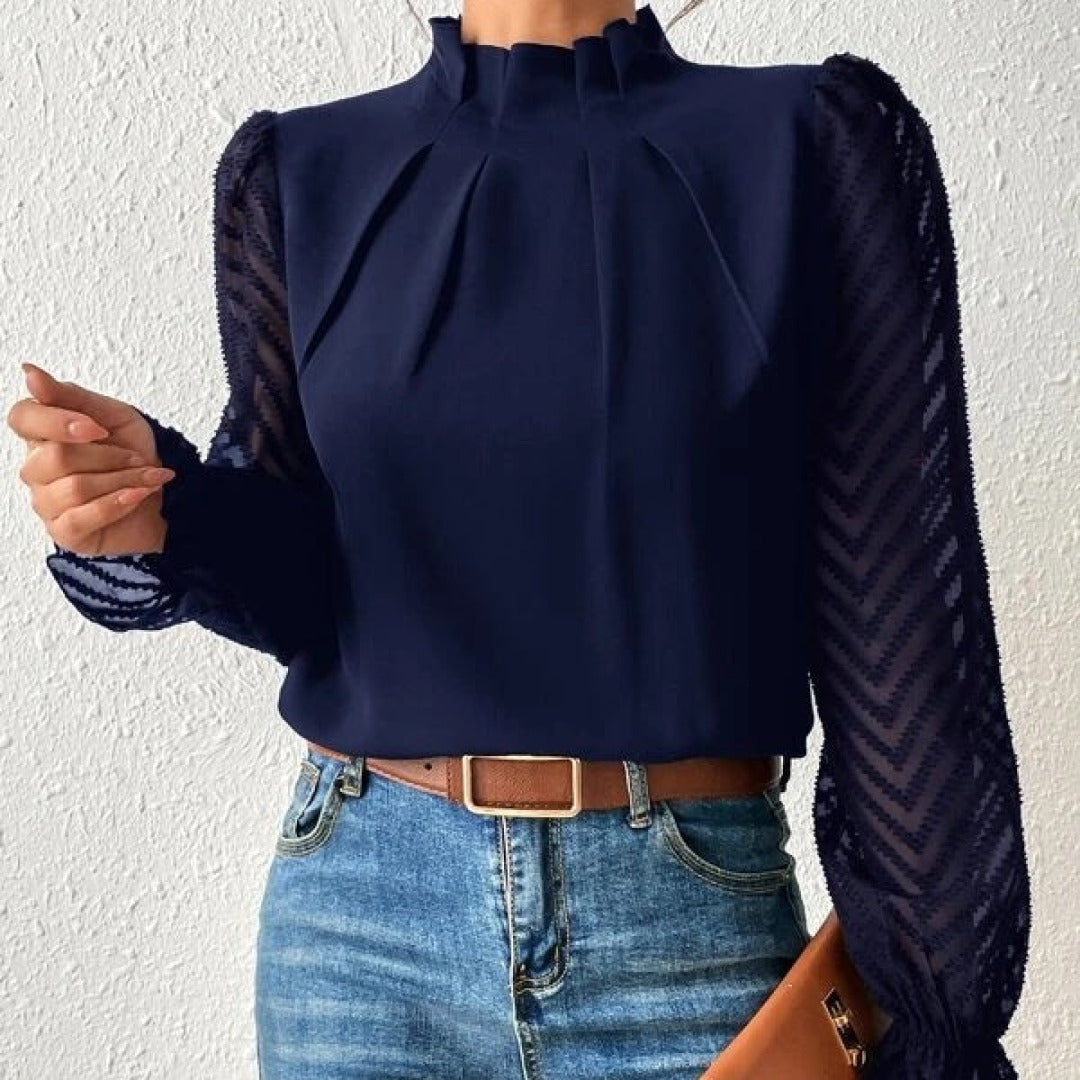 Elegant mønstret bluse til damer